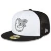 Men's Baltimore Orioles New Era White/Black 2023 On-Field Batting Practice 59FIFTY Fitted Hat