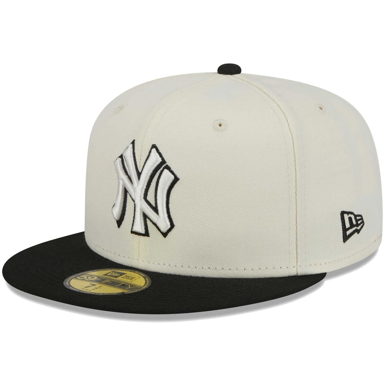 Men's New York Yankees New Era Stone/Black Chrome 59FIFTY Fitted Hat 1 Men's New York Yankees New Era Stone/Black Chrome 59FIFTY Fitted Hat
