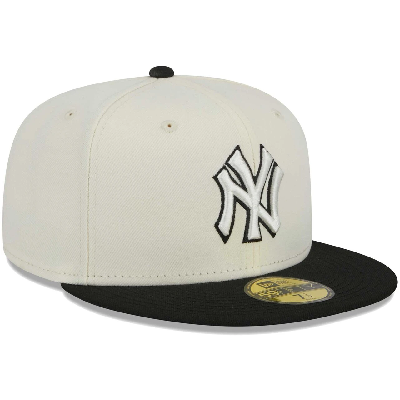 Men's New York Yankees New Era Stone/Black Chrome 59FIFTY Fitted Hat 3 Men's New York Yankees New Era Stone/Black Chrome 59FIFTY Fitted Hat - Image 3