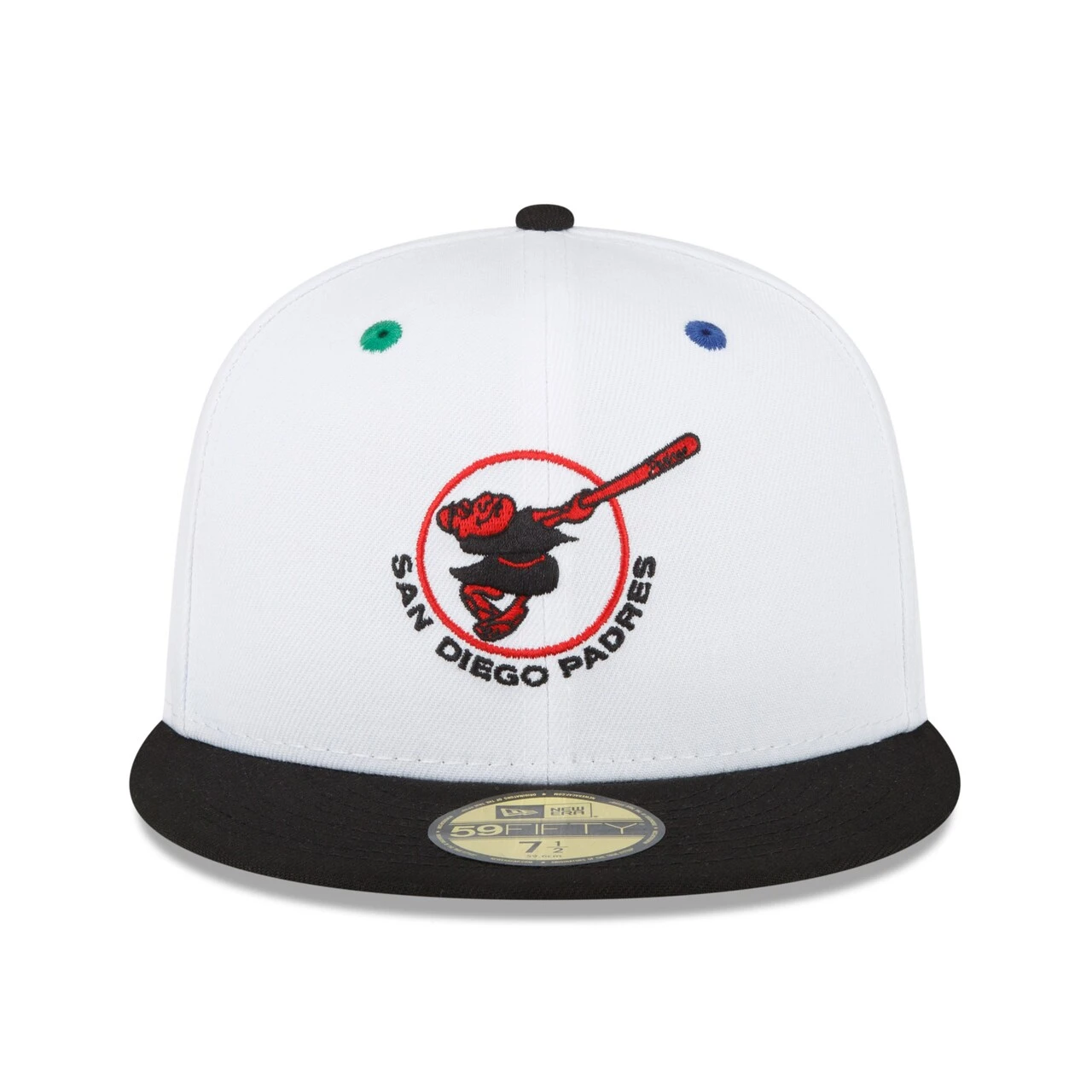 Men's San Diego Padres New Era White/Black 25th Anniversary Primary Eye 59FIFTY Fitted Hat 2 Men's San Diego Padres New Era White/Black 25th Anniversary Primary Eye 59FIFTY Fitted Hat - Image 2