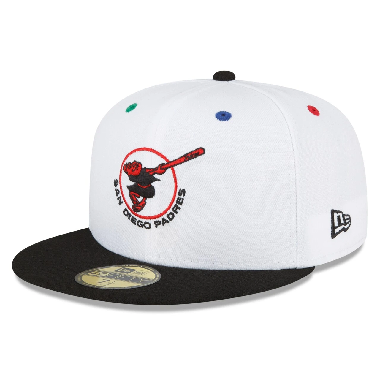 Men's San Diego Padres New Era White/Black 25th Anniversary Primary Eye 59FIFTY Fitted Hat 3 Men's San Diego Padres New Era White/Black 25th Anniversary Primary Eye 59FIFTY Fitted Hat - Image 3