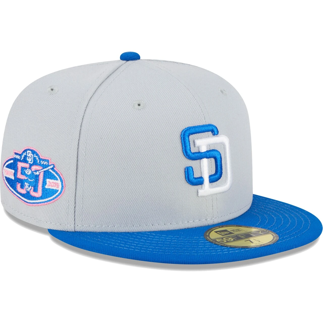 Men's San Diego Padres New Era Gray/Blue Dolphin 59FIFTY Fitted Hat 1 Men's San Diego Padres New Era Gray/Blue Dolphin 59FIFTY Fitted Hat