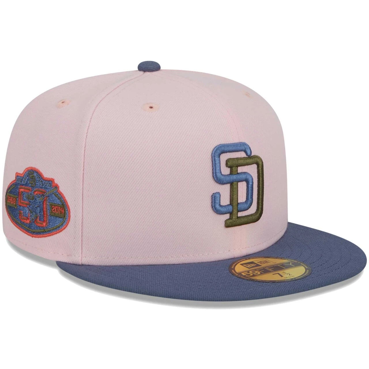 Men's San Diego Padres New Era Pink/Blue Olive Undervisor 59FIFTY Fitted Hat 1 Men's San Diego Padres New Era Pink/Blue Olive Undervisor 59FIFTY Fitted Hat