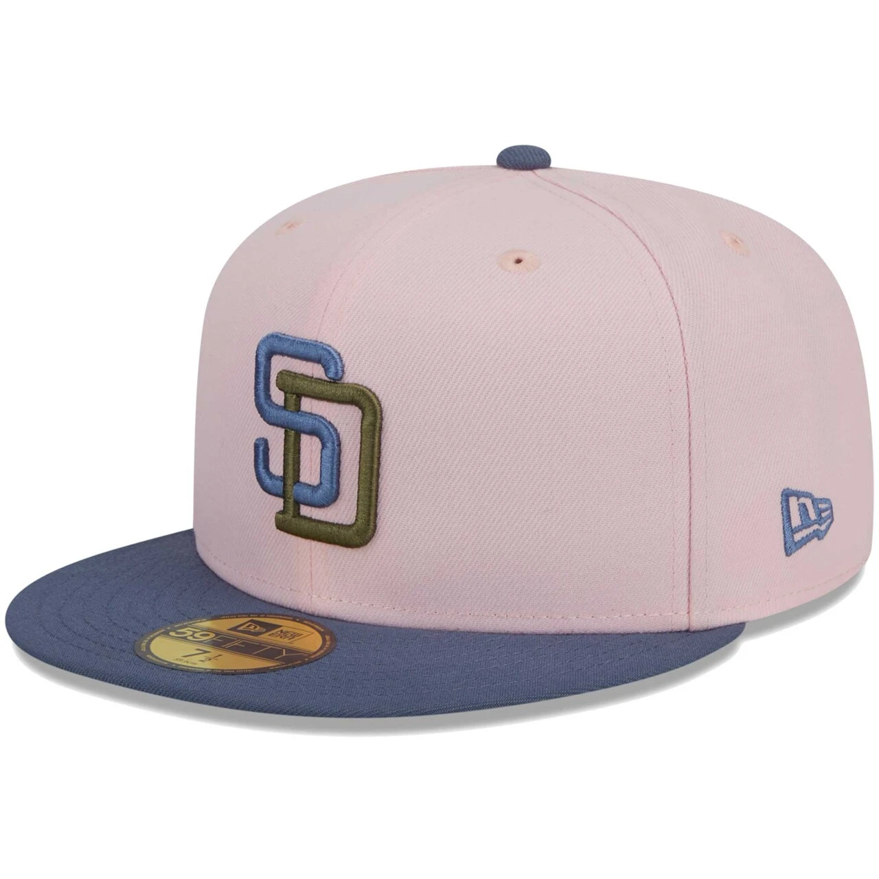 Men's San Diego Padres New Era Pink/Blue Olive Undervisor 59FIFTY Fitted Hat 3 Men's San Diego Padres New Era Pink/Blue Olive Undervisor 59FIFTY Fitted Hat - Image 3
