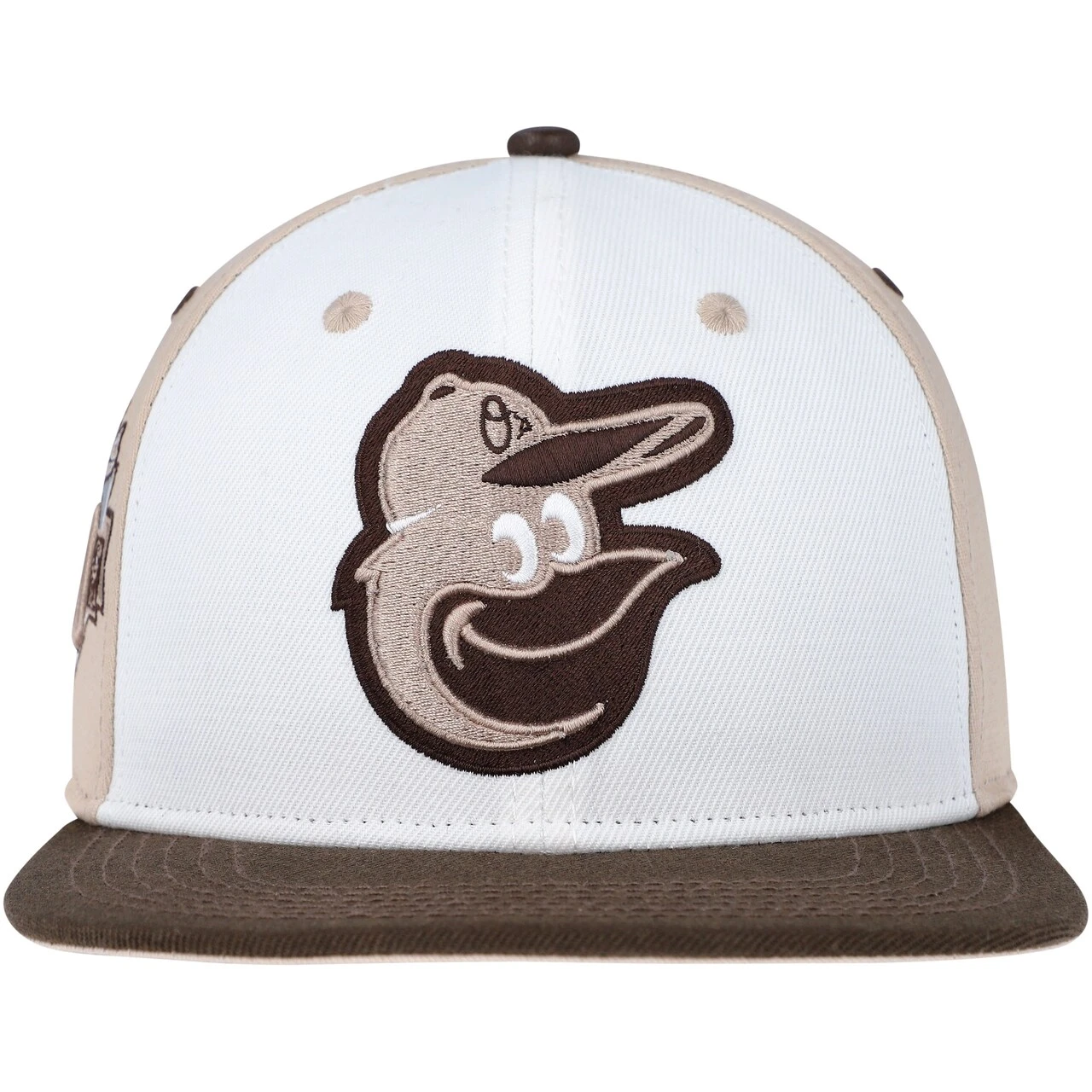 Men's Baltimore Orioles Pro Standard White/Brown Chocolate Ice Cream Drip Snapback Hat 2 Men's Baltimore Orioles Pro Standard White/Brown Chocolate Ice Cream Drip Snapback Hat - Image 2
