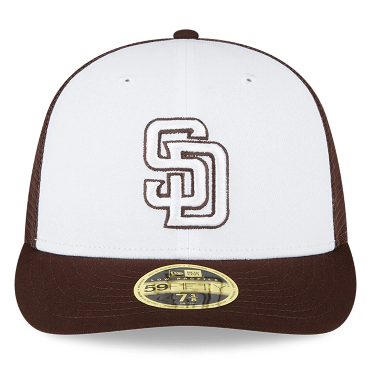 Men's San Diego Padres New Era White/Brown 2023 On-Field Batting Practice Low Profile 59FIFTY Fitted Hat 2 Men's San Diego Padres New Era White/Brown 2023 On-Field Batting Practice Low Profile 59FIFTY Fitted Hat - Image 2