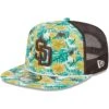 Men's San Diego Padres New Era White/Brown Tropic Floral Golfer Snapback Hat