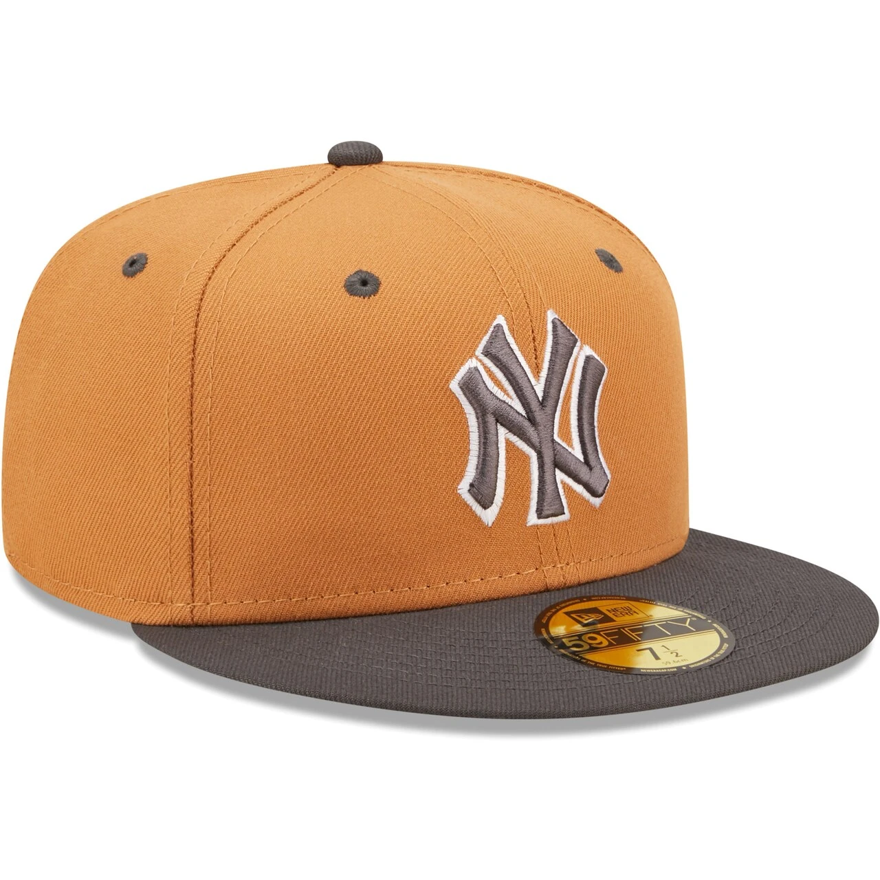 Men's New York Yankees New Era Brown/Charcoal Two-Tone Color Pack 59FIFTY Fitted Hat - Image 3