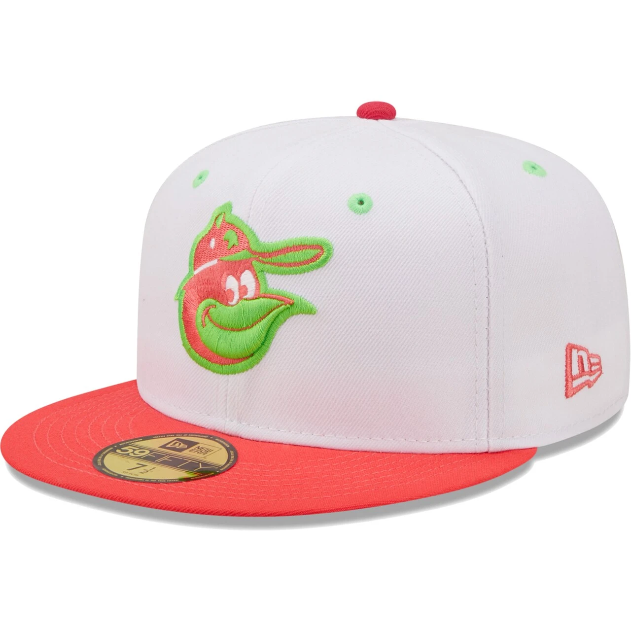 Men's Baltimore Orioles New Era White/Coral 1983 World Series Strawberry Lolli 59FIFTY Fitted Hat 3 Men's Baltimore Orioles New Era White/Coral 1983 World Series Strawberry Lolli 59FIFTY Fitted Hat - Image 3