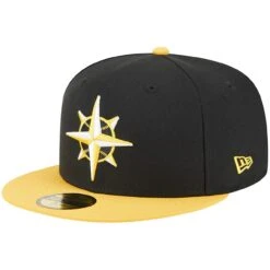 Men's Seattle Mariners New Era Black/Gold 59FIFTY Fitted Hat -Hat Shop gold seattle mariners 59fifty fitted hat ss5 p 200015988pv 3u 4tek5zazheq8bz1zczrzv hjzk4ns18mekeahswxrd