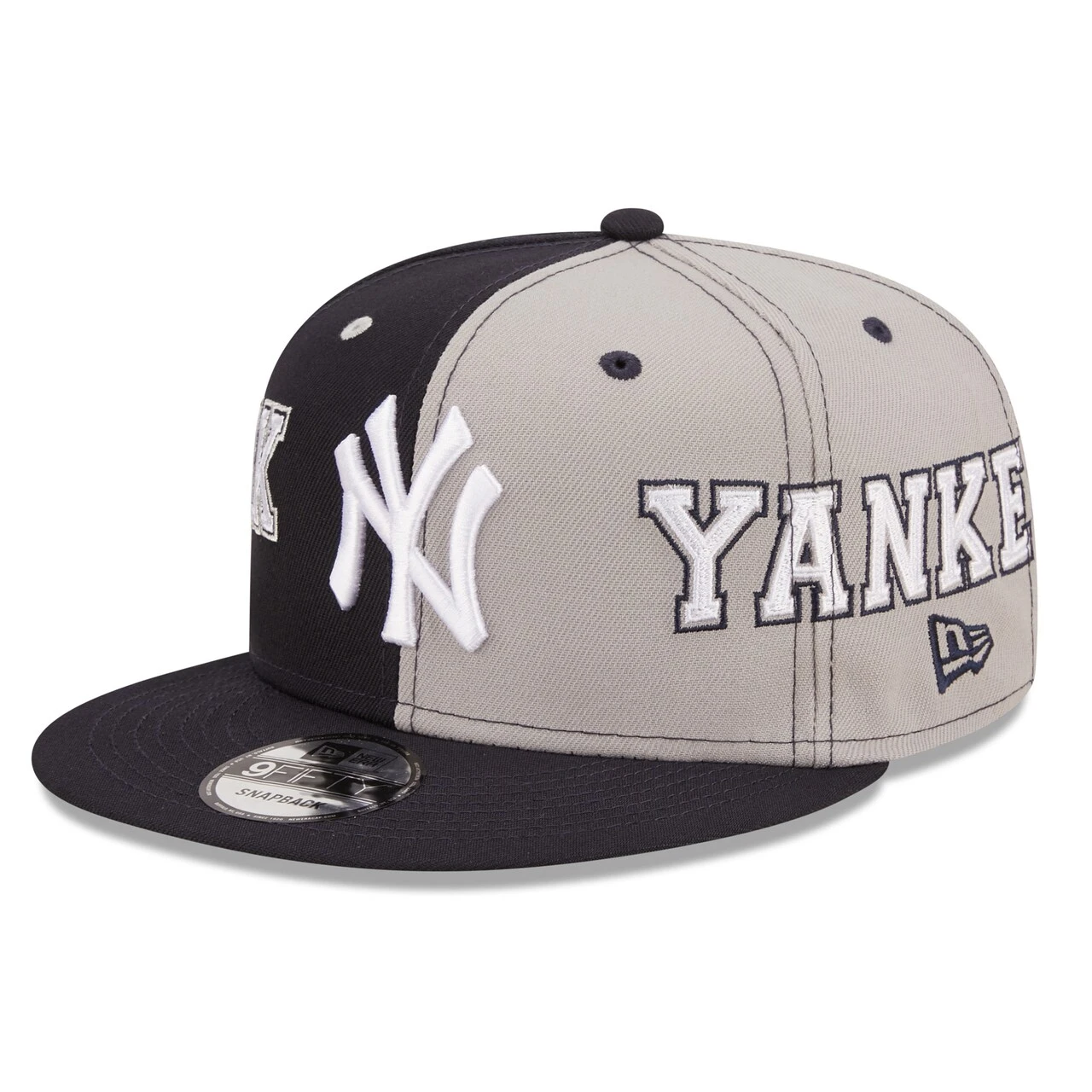 Men's New York Yankees New Era Navy/Gray Team Split 9FIFTY Snapback Hat 1 Men's New York Yankees New Era Navy/Gray Team Split 9FIFTY Snapback Hat