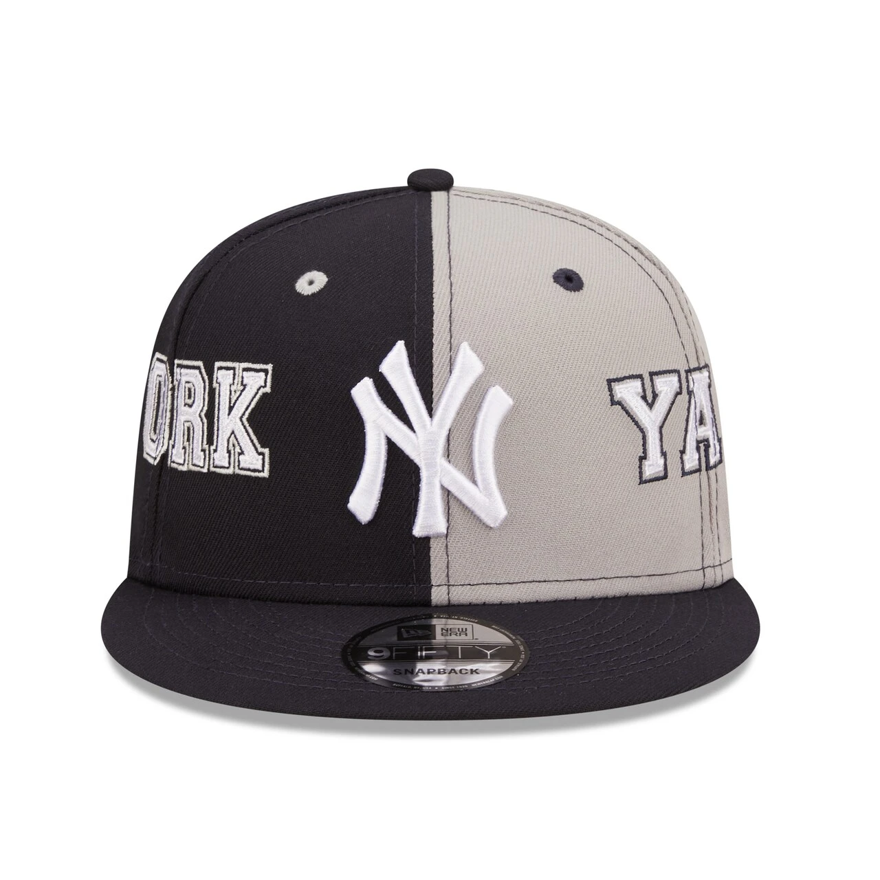 Men's New York Yankees New Era Navy/Gray Team Split 9FIFTY Snapback Hat 2 Men's New York Yankees New Era Navy/Gray Team Split 9FIFTY Snapback Hat - Image 2