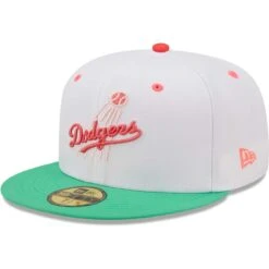Men's Los Angeles Dodgers New Era White/Green 50th Anniversary In Los Angeles Watermelon Lolli 59FIFTY Fitted Hat -Hat Shop green los angeles dodgers 50th anniversary in los angeles watermelon lolli 59fifty fitted hat ss5 p 4784174pv 3u 21uvpxhxaf5uavba69tev ysjtjrd9vgitygp0grs2