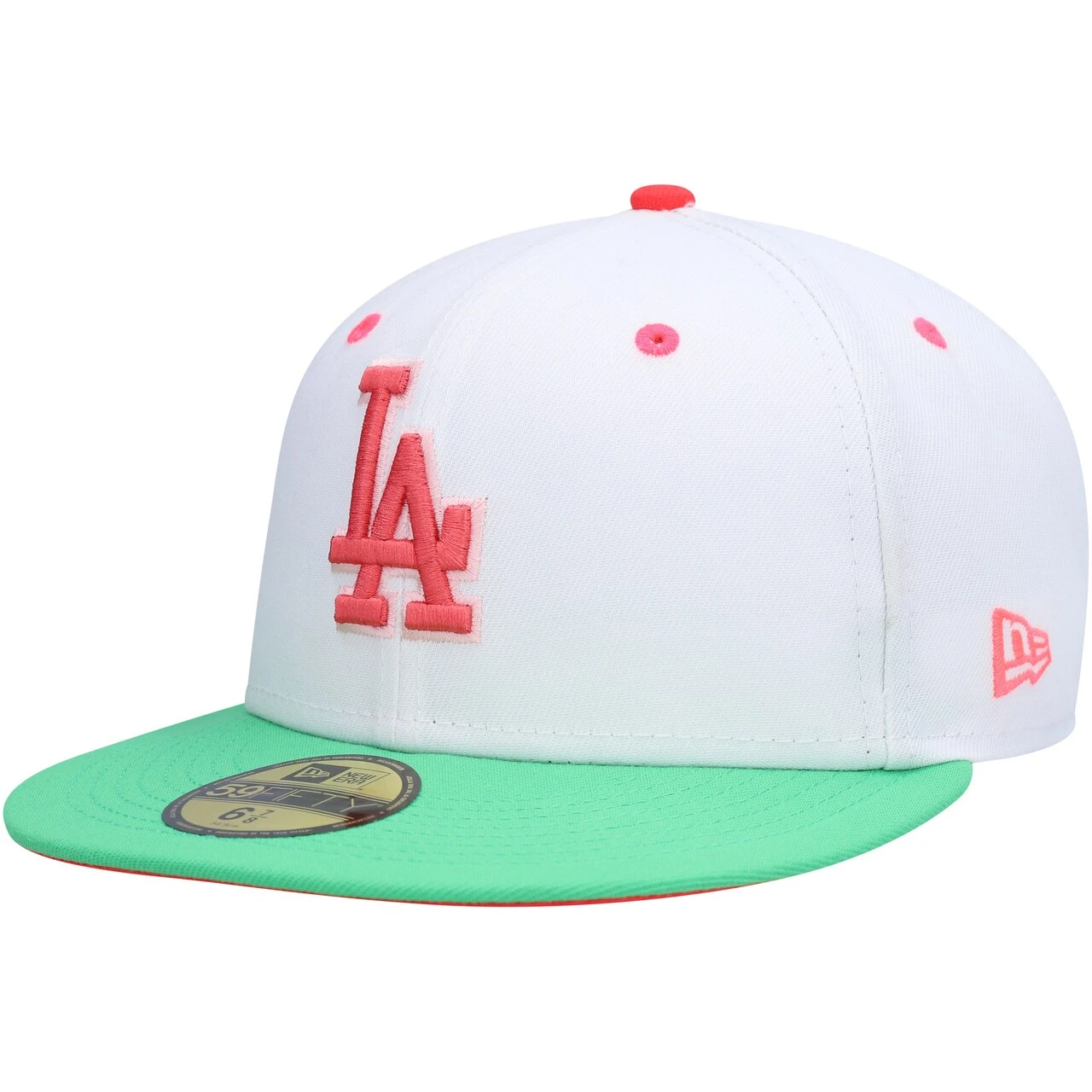 Men's Los Angeles Dodgers New Era White/Green Watermelon Lolli 59FIFTY Fitted Hat 3 Men's Los Angeles Dodgers New Era White/Green Watermelon Lolli 59FIFTY Fitted Hat - Image 3