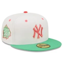Men's New York Yankees New Era White/Green 1999 World Series Watermelon Lolli 59FIFTY Fitted Hat