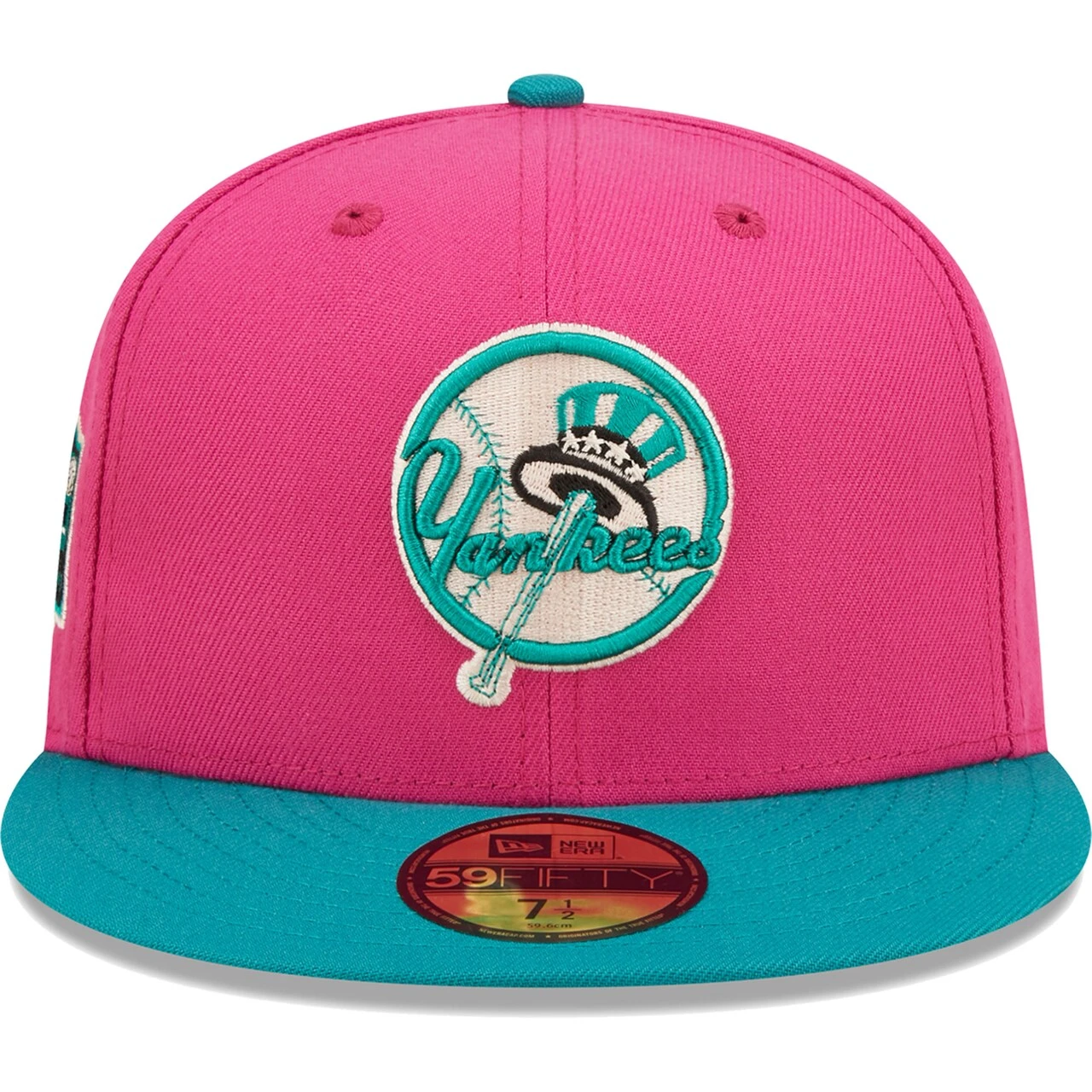 Men's New York Yankees New Era Pink/Green Cooperstown Collection Yankee Stadium Passion Forest 59FIFTY Fitted Hat 2 Men's New York Yankees New Era Pink/Green Cooperstown Collection Yankee Stadium Passion Forest 59FIFTY Fitted Hat - Image 2