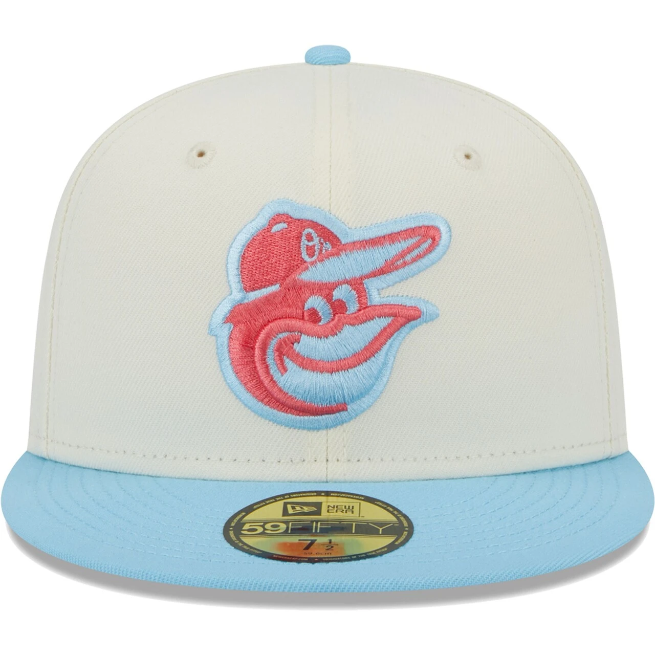 Men's Baltimore Orioles New Era Cream/Light Blue Spring Color Two-Tone 59FIFTY Fitted Hat 2 Men's Baltimore Orioles New Era Cream/Light Blue Spring Color Two-Tone 59FIFTY Fitted Hat - Image 2