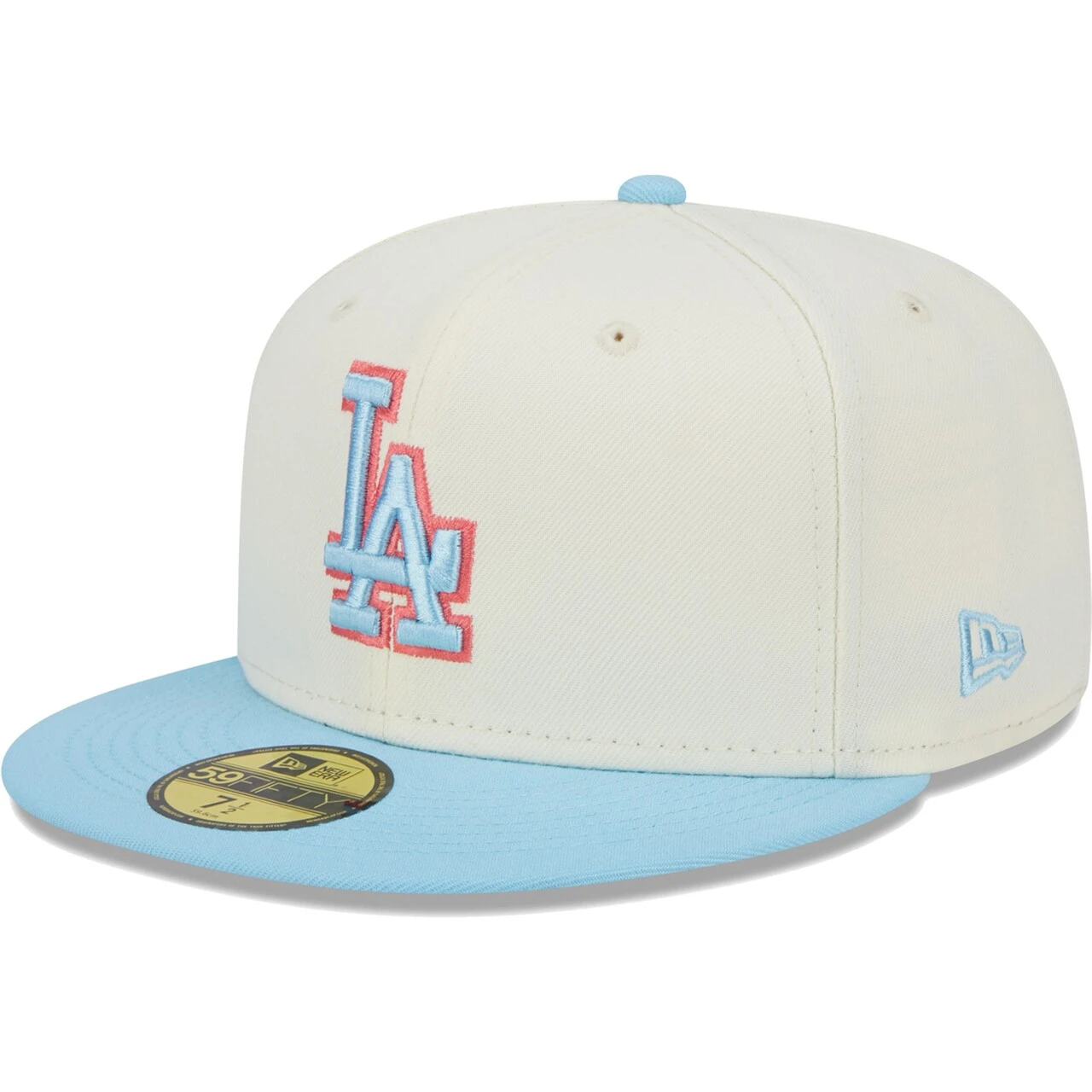 Men's Los Angeles Dodgers New Era Cream/Light Blue Spring Color Two-Tone 59FIFTY Fitted Hat 1 Men's Los Angeles Dodgers New Era Cream/Light Blue Spring Color Two-Tone 59FIFTY Fitted Hat