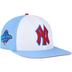 Men's New York Yankees Pro Standard White/Light Blue Blue Raspberry Ice Cream Drip Snapback Hat