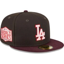 Men's Los Angeles Dodgers New Era Brown/Maroon Chocolate Strawberry 59FIFTY Fitted Hat