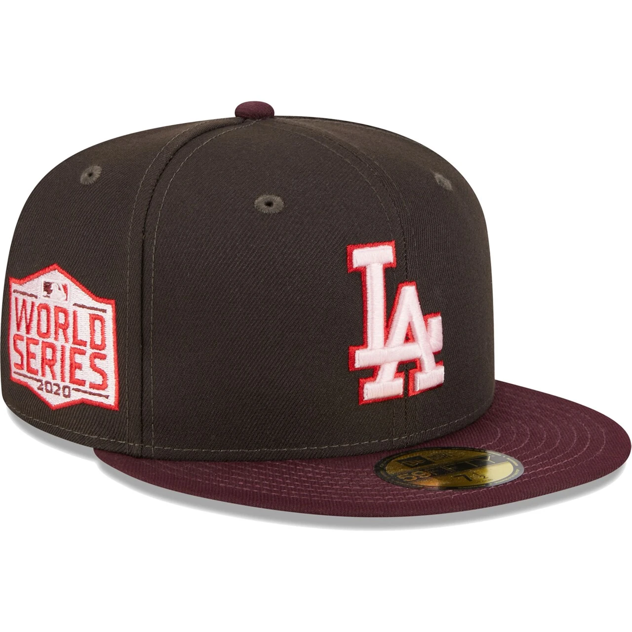 Men's Los Angeles Dodgers New Era Brown/Maroon Chocolate Strawberry 59FIFTY Fitted Hat 1 Men's Los Angeles Dodgers New Era Brown/Maroon Chocolate Strawberry 59FIFTY Fitted Hat
