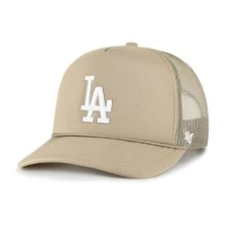 Men's Los Angeles Dodgers '47 Khaki Foamo Trucker Snapback Hat