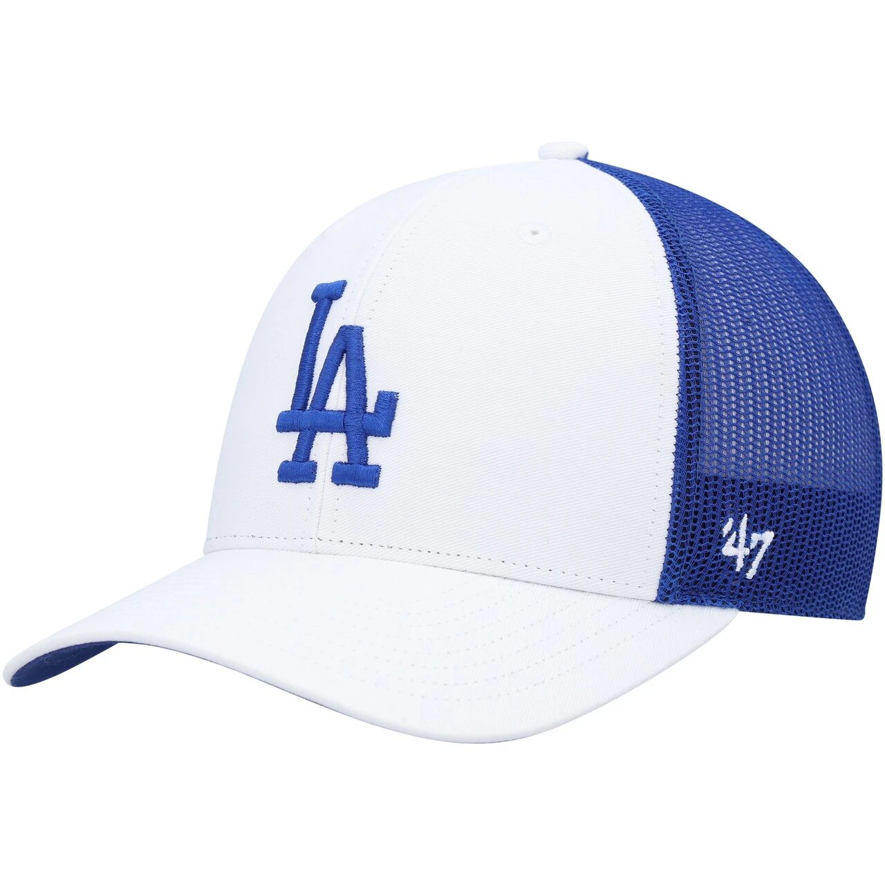 Men's Los Angeles Dodgers '47 White Secondary Trucker Snapback Hat 1 Men's Los Angeles Dodgers '47 White Secondary Trucker Snapback Hat