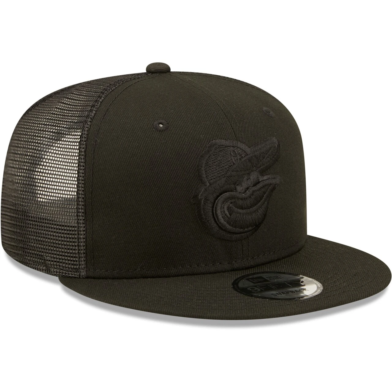 Men's Baltimore Orioles New Era Blackout Trucker 9FIFTY Snapback Hat 3 Men's Baltimore Orioles New Era Blackout Trucker 9FIFTY Snapback Hat - Image 3