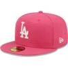 Men's Los Angeles Dodgers New Era Beetroot Logo 59FIFTY Fitted Hat