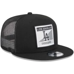 Men's Los Angeles Dodgers New Era Black Scratch Squared Trucker 9FIFTY Snapback Hat -Hat Shop mens new era black los angeles dodgers scratch squared trucker 9fifty snapback hat ss5 p 200013003pv 3u bcdv3tpzl503gehsmmv8v ygu4iafotn0iwvw8ygt6