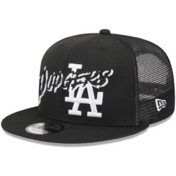 Men's Los Angeles Dodgers New Era Black Street Trucker 9FIFTY Snapback Hat