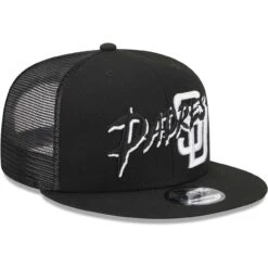 Men's San Diego Padres New Era Black Street Trucker 9FIFTY Snapback Hat