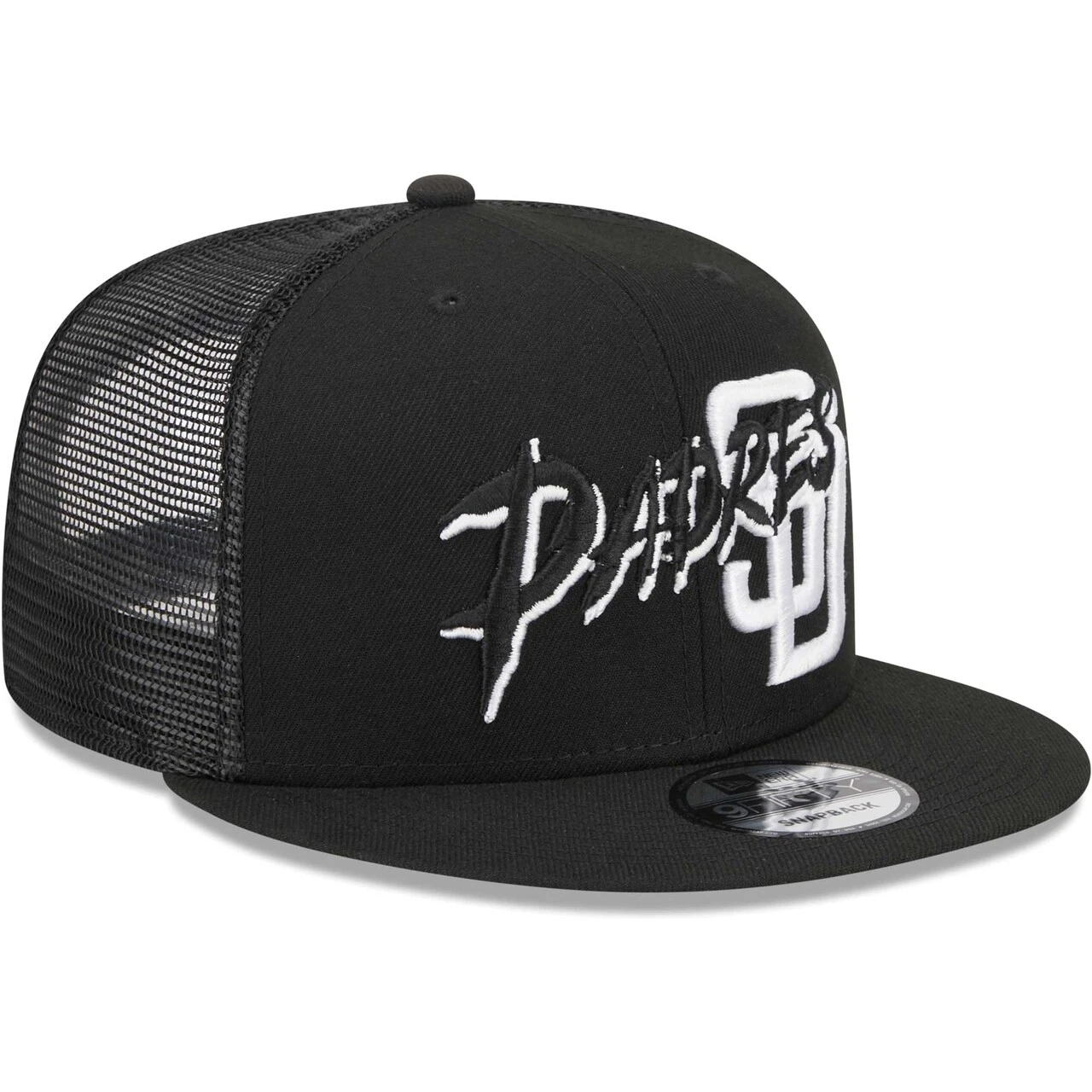 Men's San Diego Padres New Era Black Street Trucker 9FIFTY Snapback Hat 1 Men's San Diego Padres New Era Black Street Trucker 9FIFTY Snapback Hat