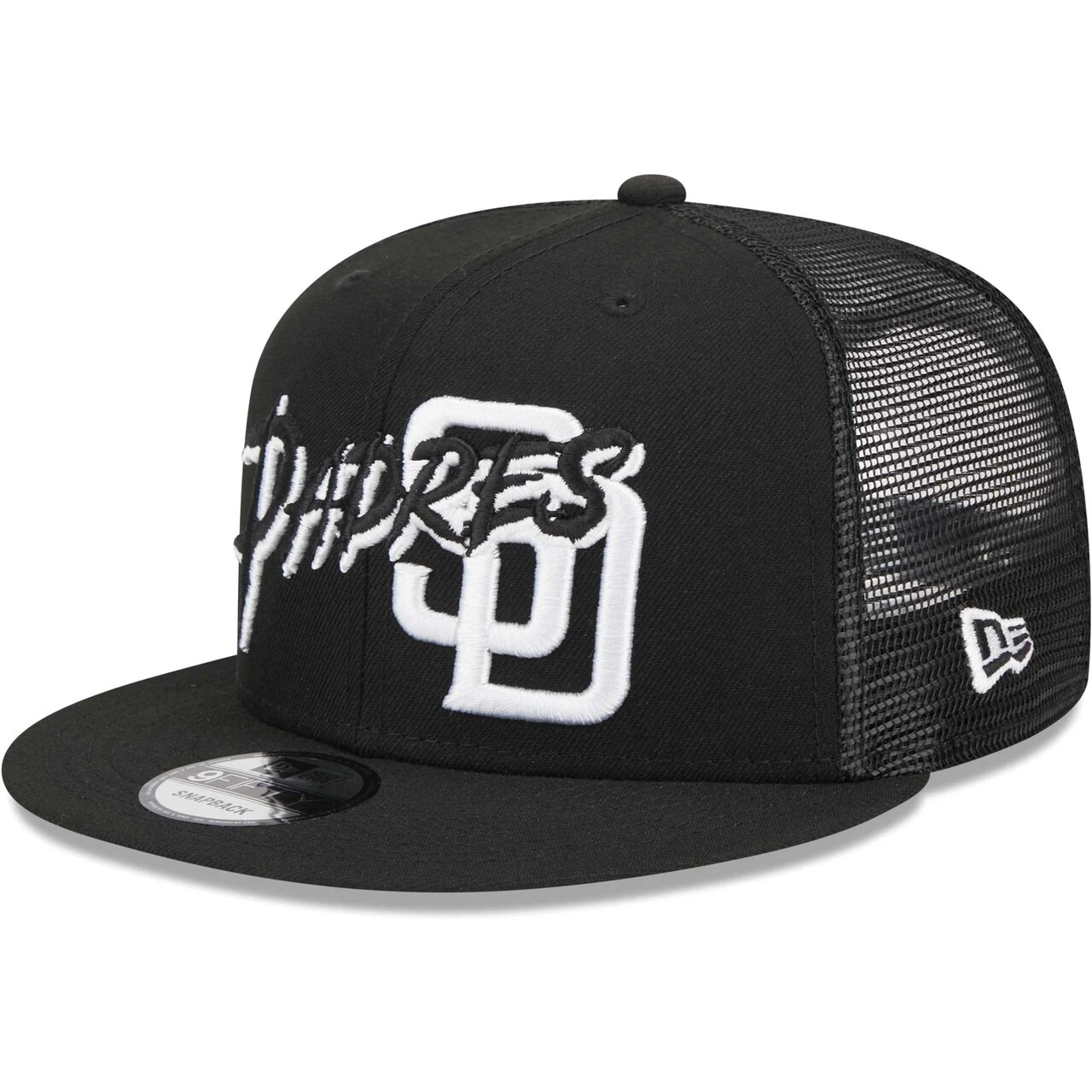Men's San Diego Padres New Era Black Street Trucker 9FIFTY Snapback Hat 3 Men's San Diego Padres New Era Black Street Trucker 9FIFTY Snapback Hat - Image 3