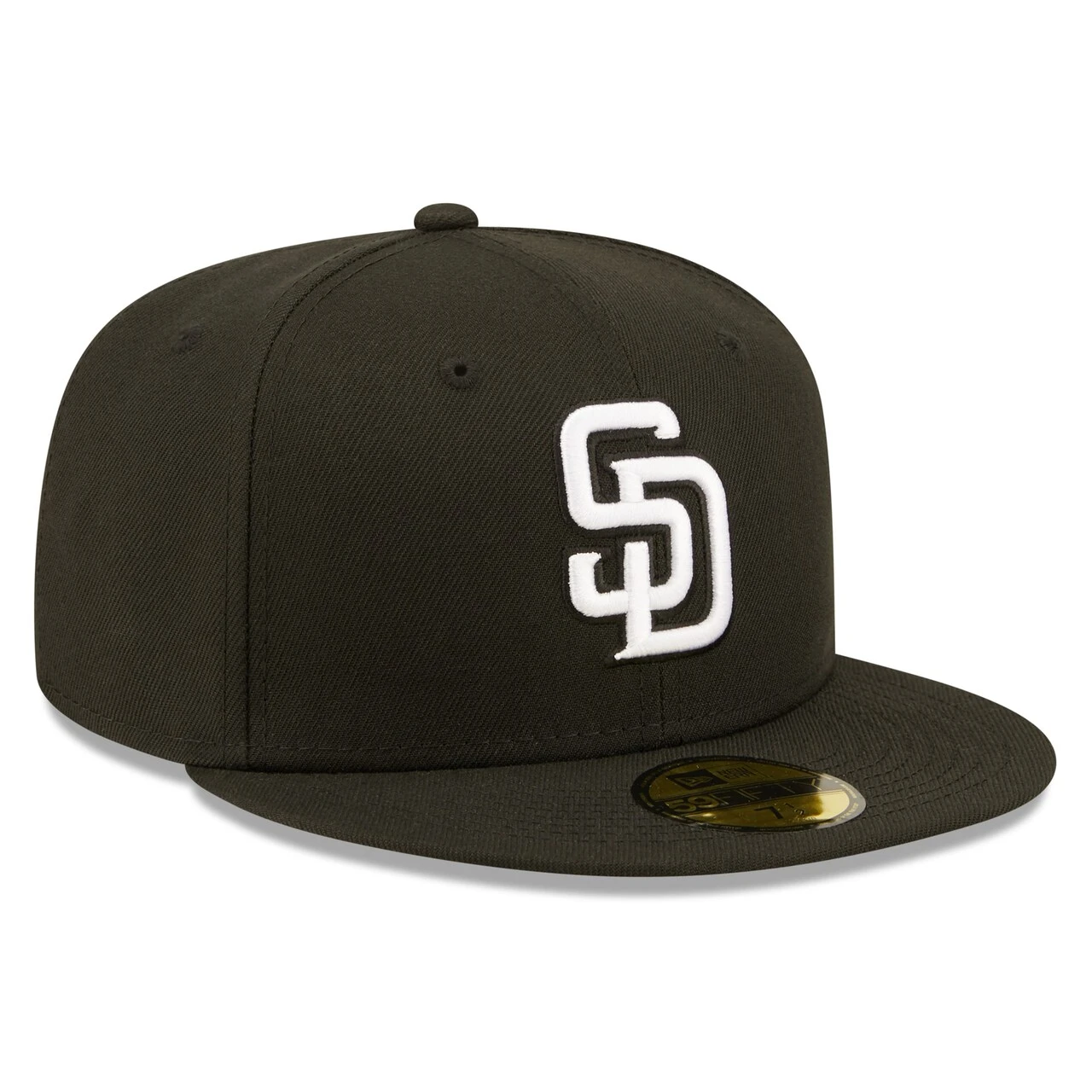 Men's San Diego Padres New Era Black Team Logo 59FIFTY Fitted Hat 3 Men's San Diego Padres New Era Black Team Logo 59FIFTY Fitted Hat - Image 3