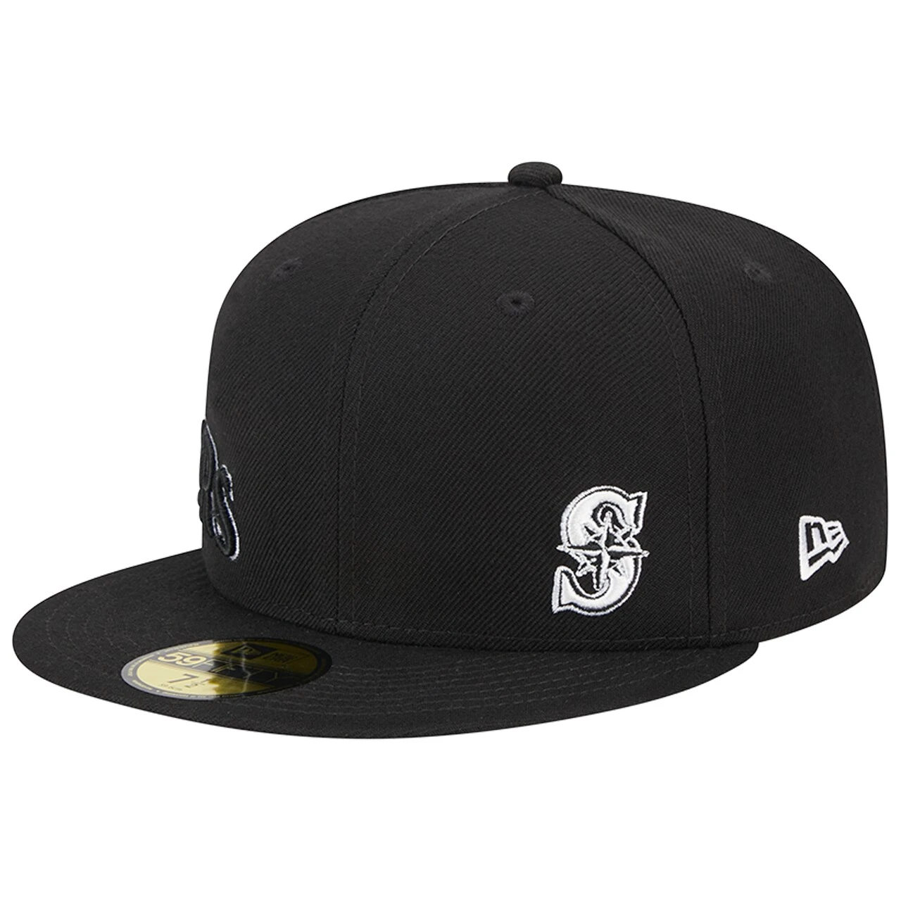 Men's Seattle Mariners New Era Black Jersey 59FIFTY Fitted Hat 3 Men's Seattle Mariners New Era Black Jersey 59FIFTY Fitted Hat - Image 3