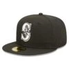 Men's Seattle Mariners New Era Black Team Logo 59FIFTY Fitted Hat