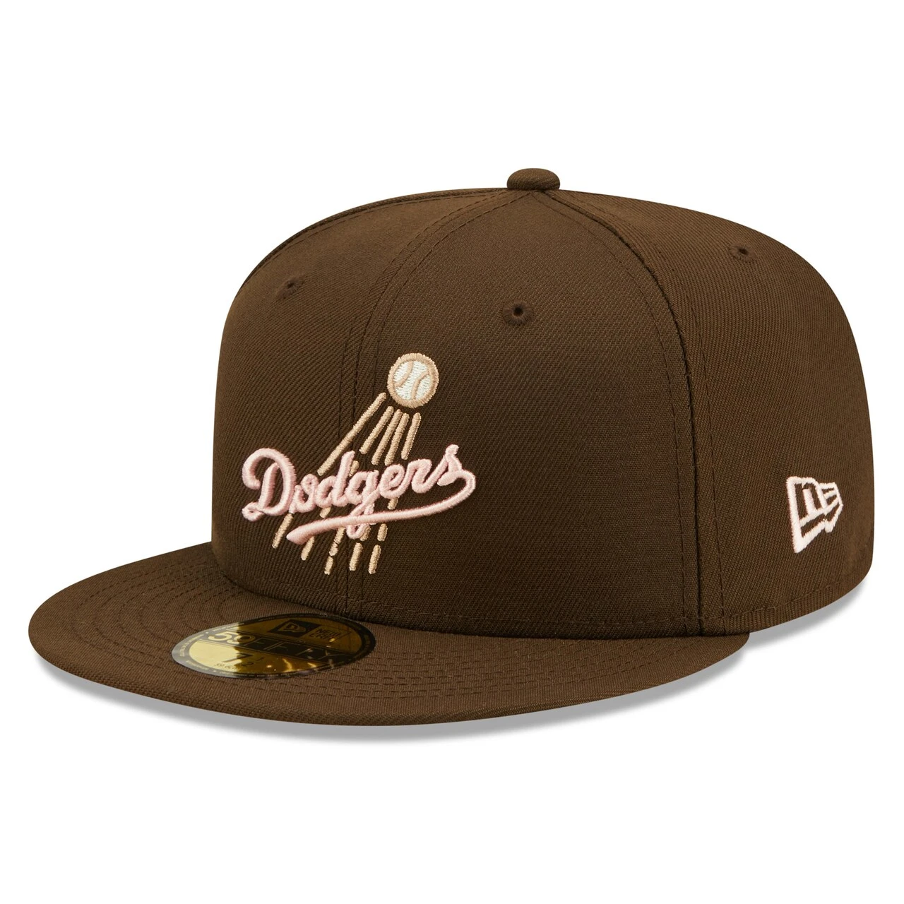Men's Los Angeles Dodgers New Era Brown 100th Anniversary Pink Undervisor 59FIFTY Fitted Hat 3 Men's Los Angeles Dodgers New Era Brown 100th Anniversary Pink Undervisor 59FIFTY Fitted Hat - Image 3