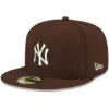 Men's New York Yankees New Era Brown White Logo 59FIFTY Fitted Hat