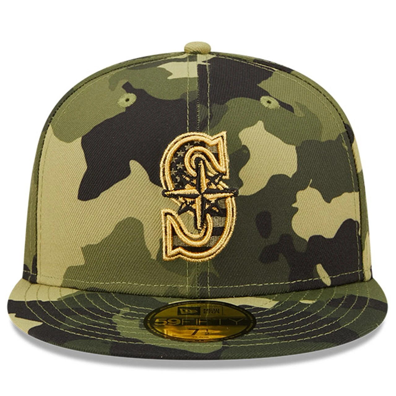 Men's Seattle Mariners New Era Camo 2022 Armed Forces Day On-Field 59FIFTY Fitted Hat 2 Men's Seattle Mariners New Era Camo 2022 Armed Forces Day On-Field 59FIFTY Fitted Hat - Image 2