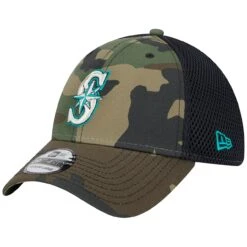 Men's Seattle Mariners New Era Camo Team Neo 39THIRTY Flex Hat