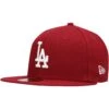 Men's Los Angeles Dodgers New Era Cardinal White Logo 59FIFTY Fitted Hat