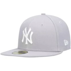 Men's New York Yankees New Era Gray White Logo 59FIFTY Fitted Hat