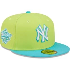 Men's New York Yankees New Era Green 1999 World Series Cyber Vice 59FIFTY Fitted Hat