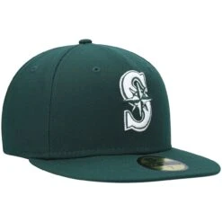 Men's Seattle Mariners New Era Green White Logo 59FIFTY Fitted Hat 6 Men's Seattle Mariners New Era Green White Logo 59FIFTY Fitted Hat -Hat Shop mens new era green seattle mariners white logo 59fifty fitted hat pi4705000 altimages ff 4705579 0decfe9bb2e63f7cc40aalt3 full