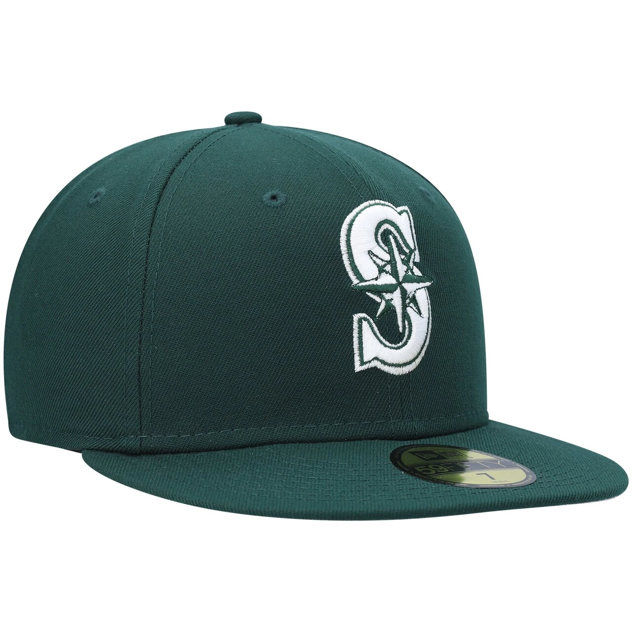 Men's Seattle Mariners New Era Green White Logo 59FIFTY Fitted Hat 3 Men's Seattle Mariners New Era Green White Logo 59FIFTY Fitted Hat - Image 3