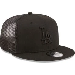 Men's Los Angeles Dodgers New Era Blackout Trucker 9FIFTY Snapback Hat -Hat Shop mens new era los angeles dodgers blackout trucker 9fifty snapback hat pi4416000 altimages ff 4416119 723a7018ef46a23a6496alt3 full