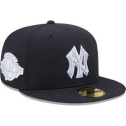 Men's New York Yankees New Era Navy 100th Anniversary Lavender Undervisor 59FIFTY Fitted Hat