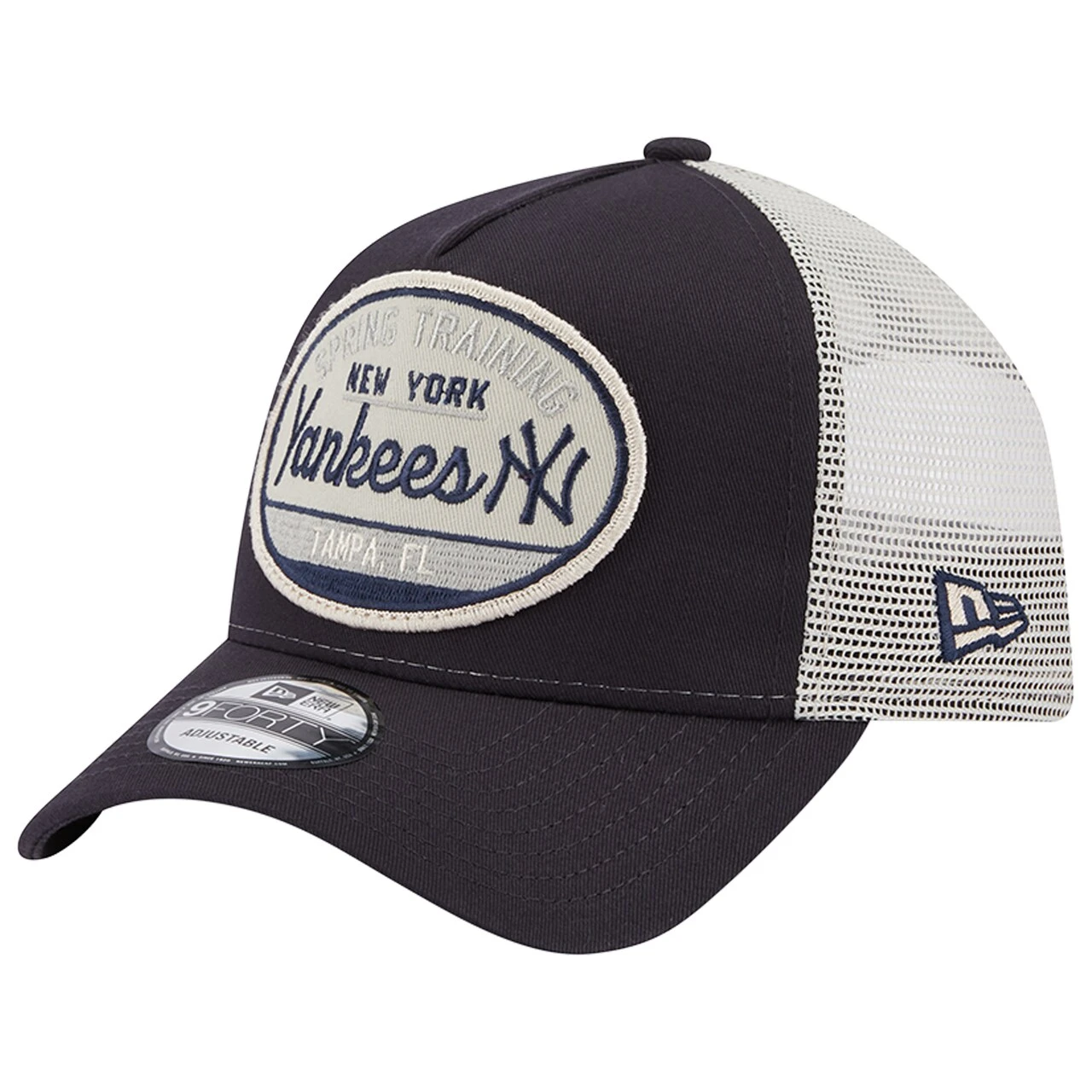 Men's New York Yankees New Era Navy 2023 Spring Training Patch A-Frame Trucker 9FORTY Snapback Hat 1 Men's New York Yankees New Era Navy 2023 Spring Training Patch A-Frame Trucker 9FORTY Snapback Hat