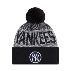 Men's New York Yankees New Era Navy Authentic Collection Sport Cuffed Knit Hat With Pom